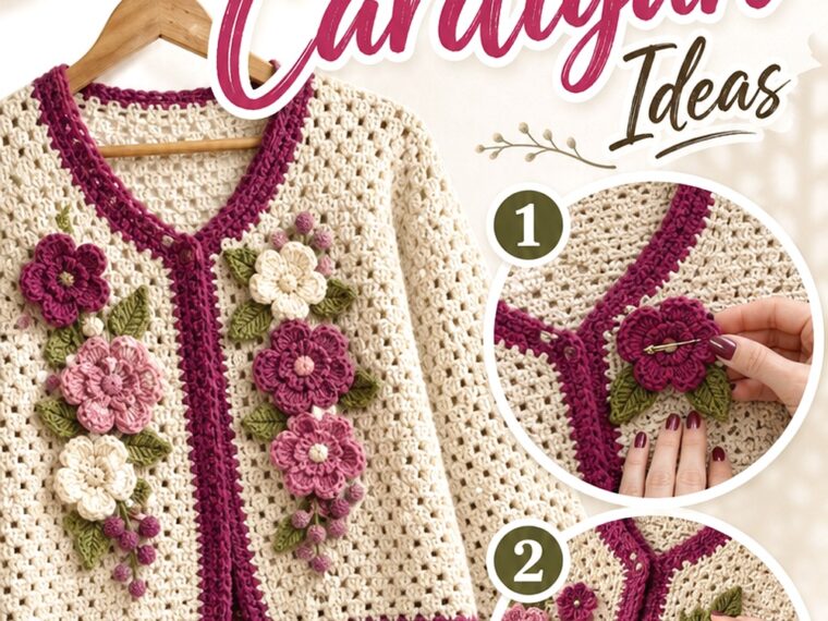 Crochet Brooch Cardigan Ideas