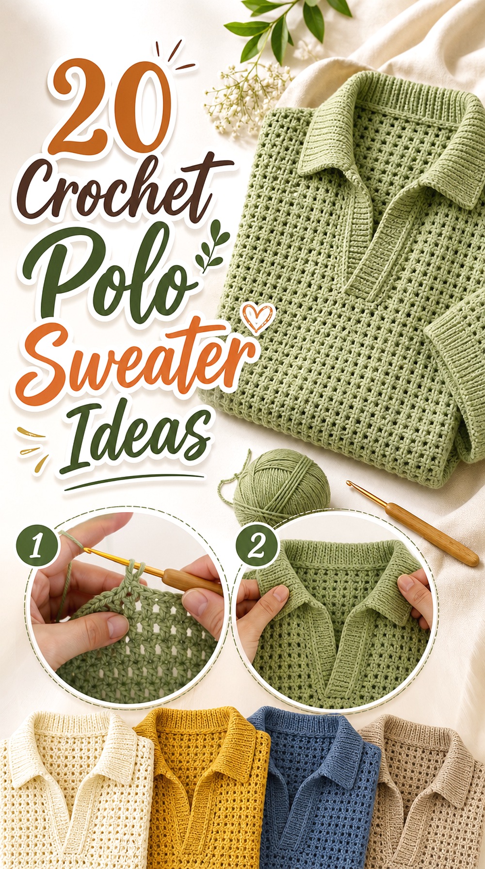 Crochet Polo Sweater Ideas
