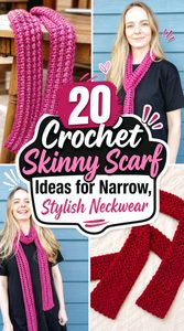 Crochet Skinny Scarf Ideas for Narrow, Stylish Neckwear