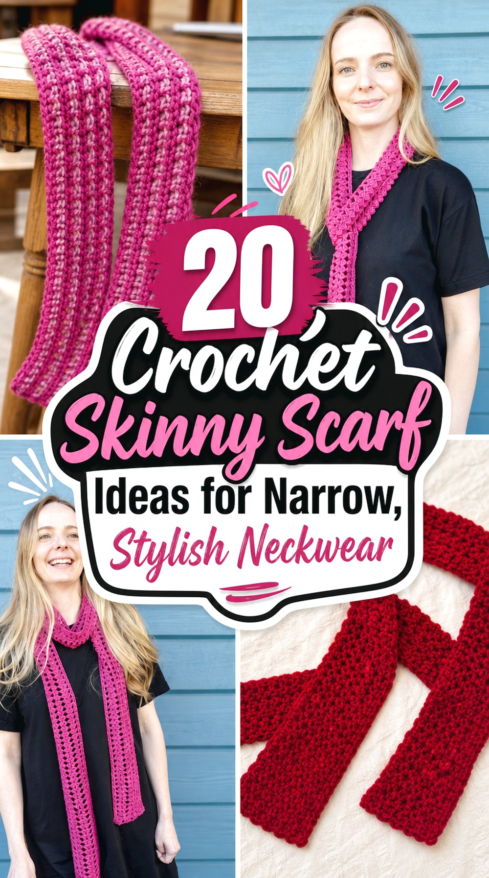 Crochet Skinny Scarf Ideas for Narrow, Stylish Neckwear