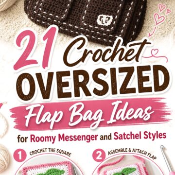 Crochet Oversized Flap Bag Ideas for Roomy Messenger and Satchel Styles
