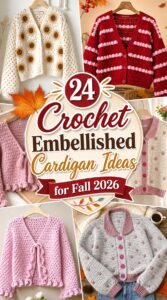 Crochet Embellished Cardigan Ideas for Fall