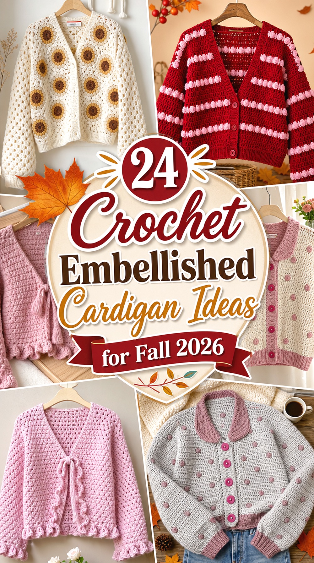 Crochet Embellished Cardigan Ideas for Fall