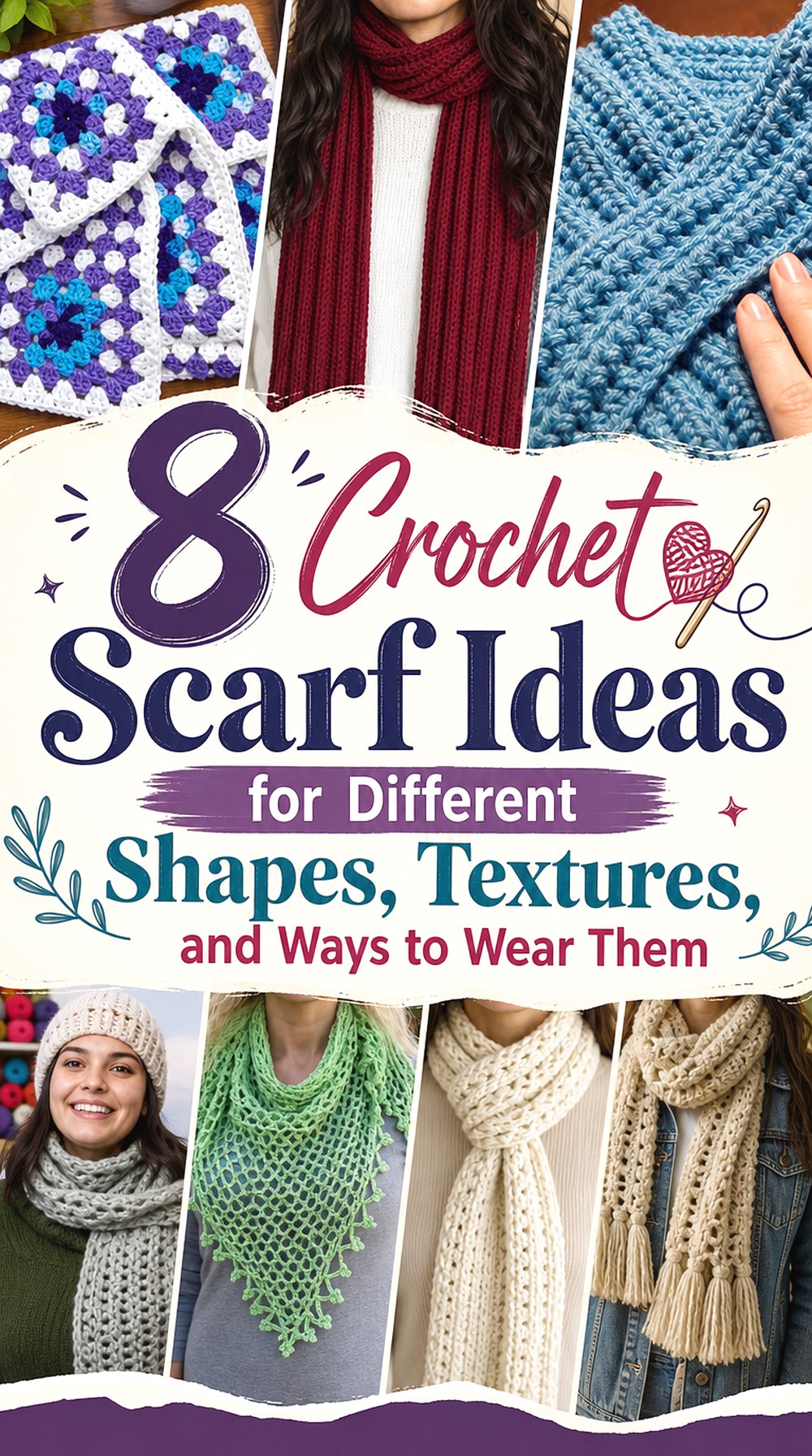 8 Crochet Scarf Ideas for Different Shapes, Textures, and Ways to Wear Them