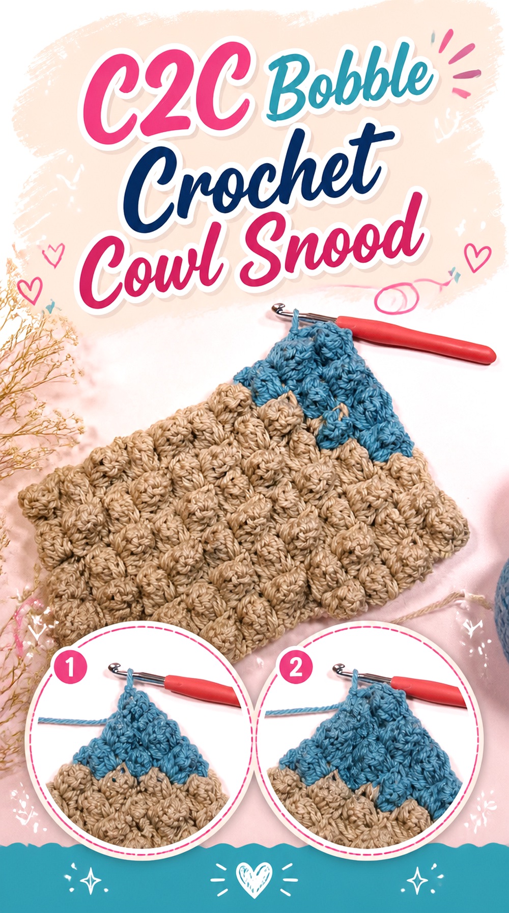 CC Bobble Crochet Cowl Snood