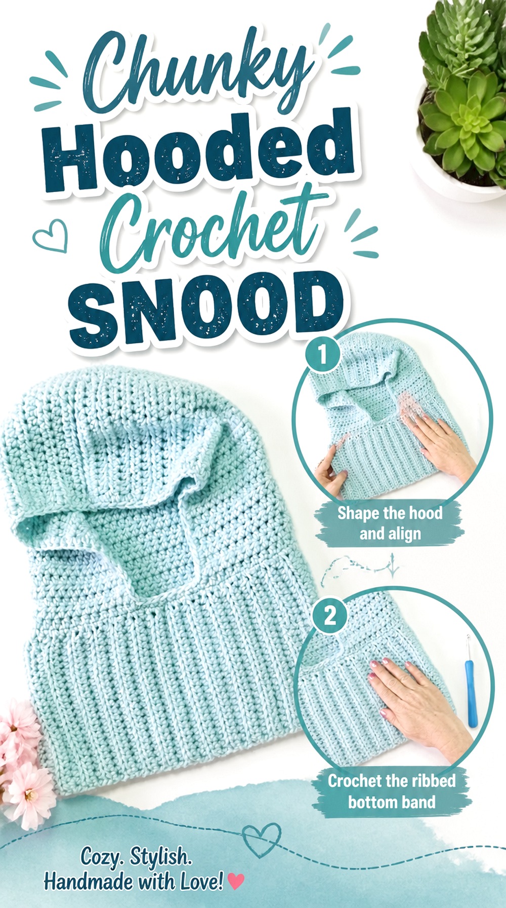 Chunky Hooded Crochet Snood
