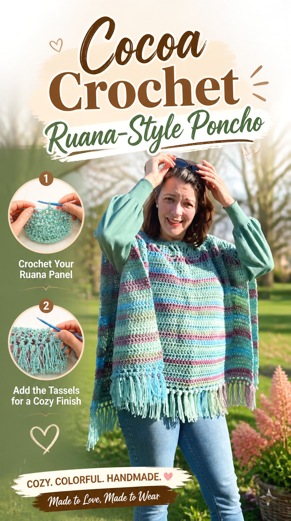 Cocoa Crochet Ruana Style Poncho