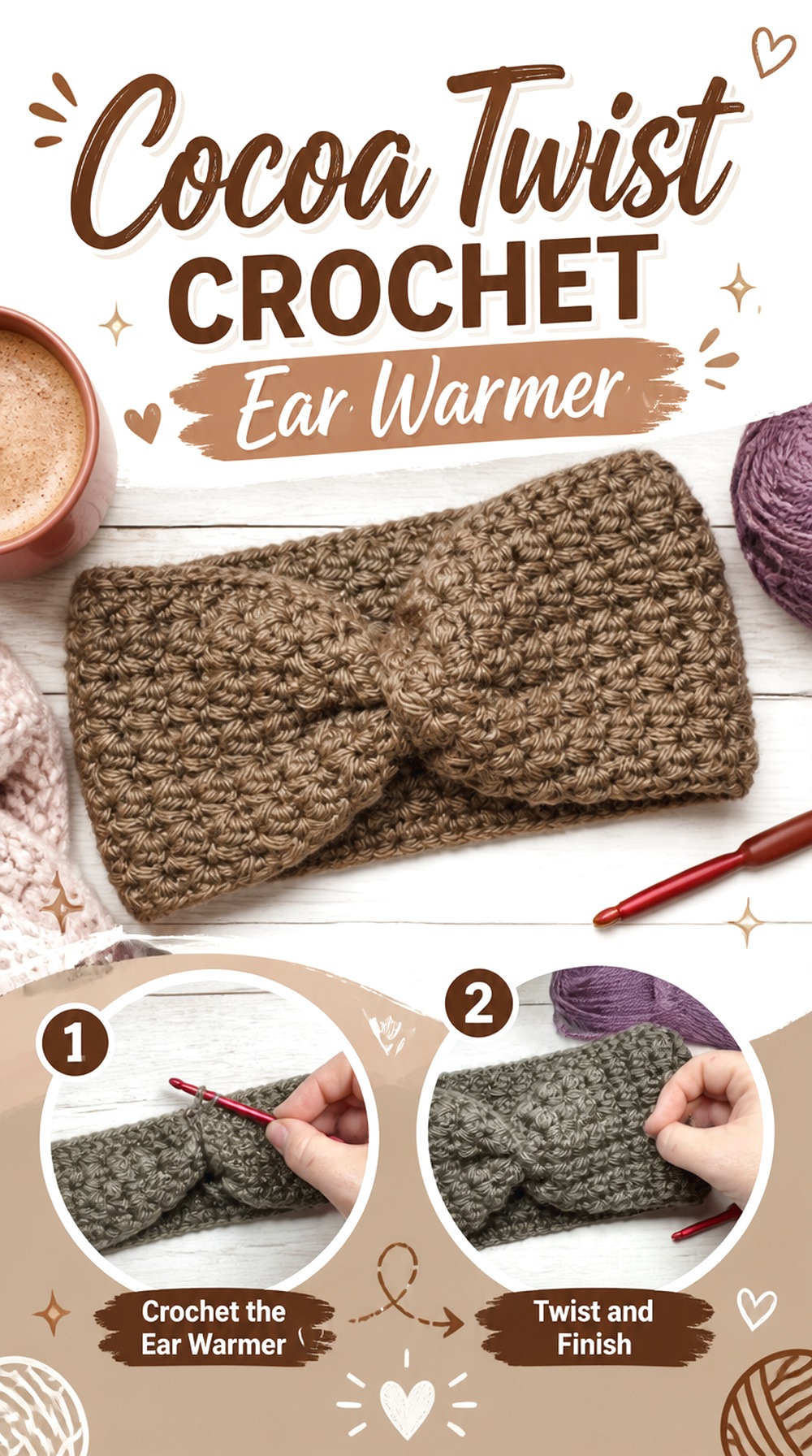 Cocoa Twist Crochet Ear Warmer