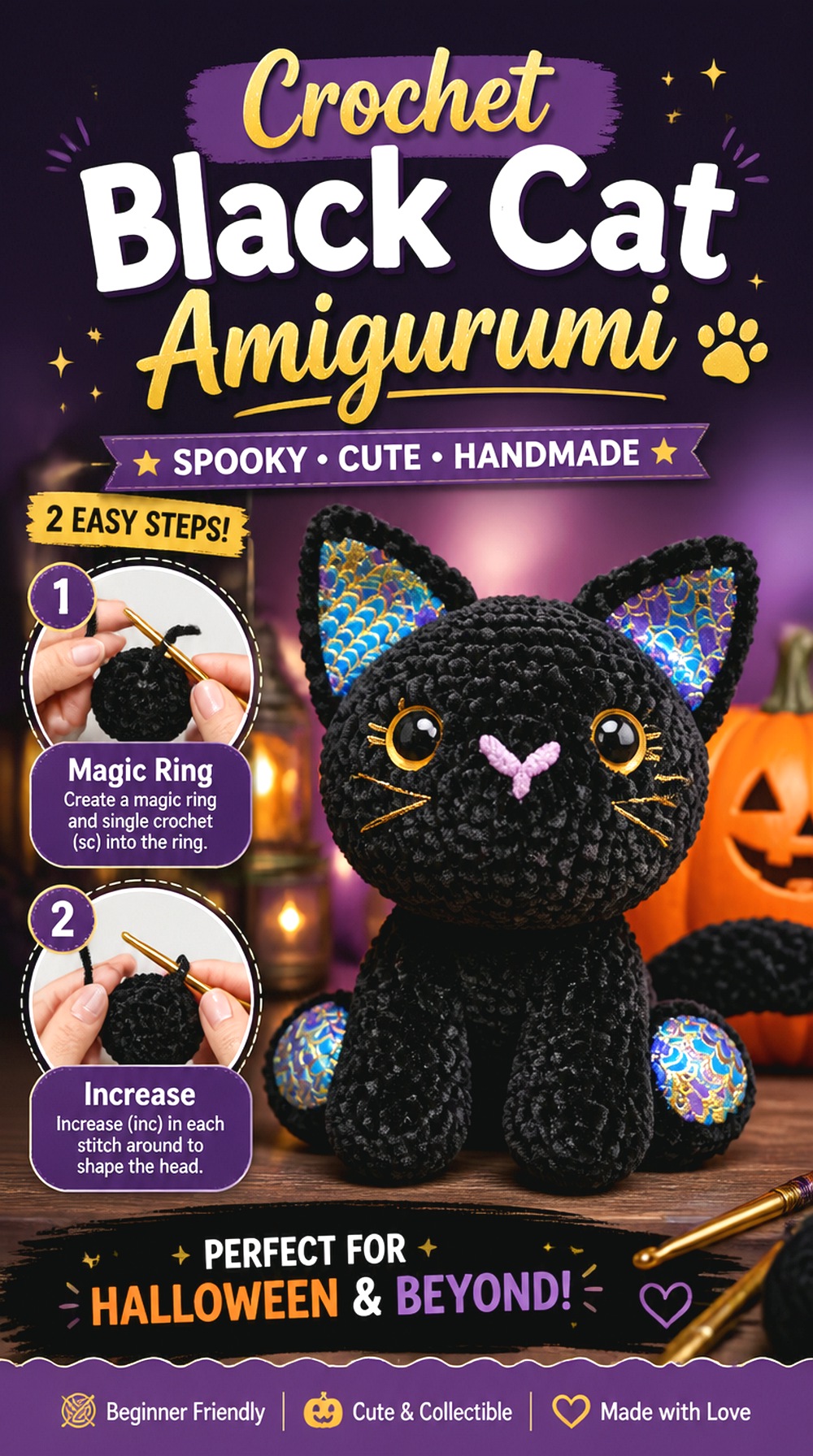 Crochet Black Cat Amigurumi
