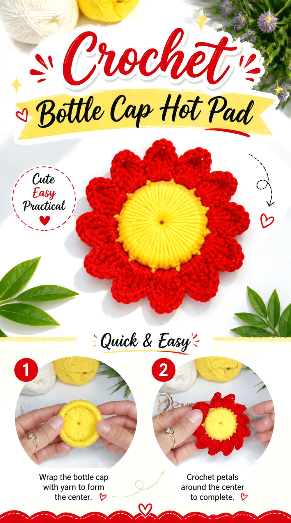 Crochet Bottle Cap Hot Pad
