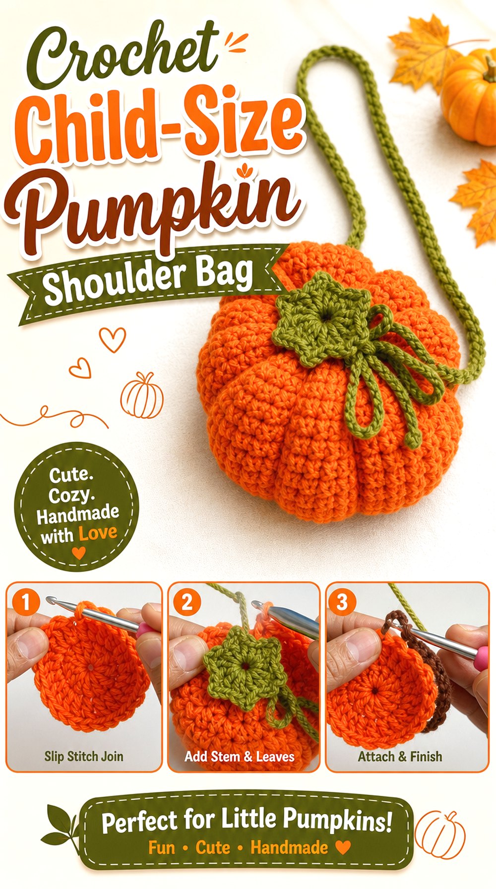Crochet Child-Size Pumpkin Shoulder Bag