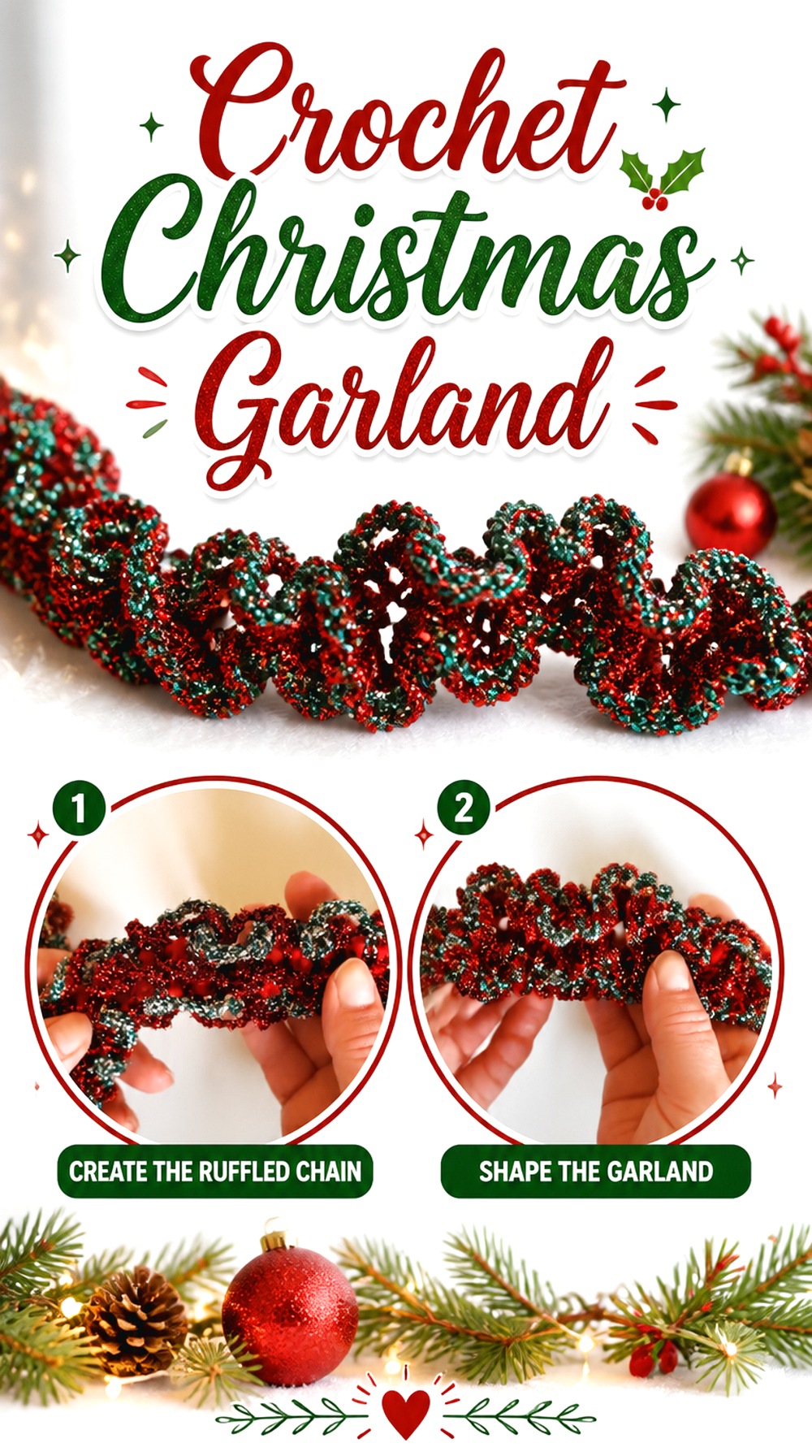 Crochet Christmas Garland