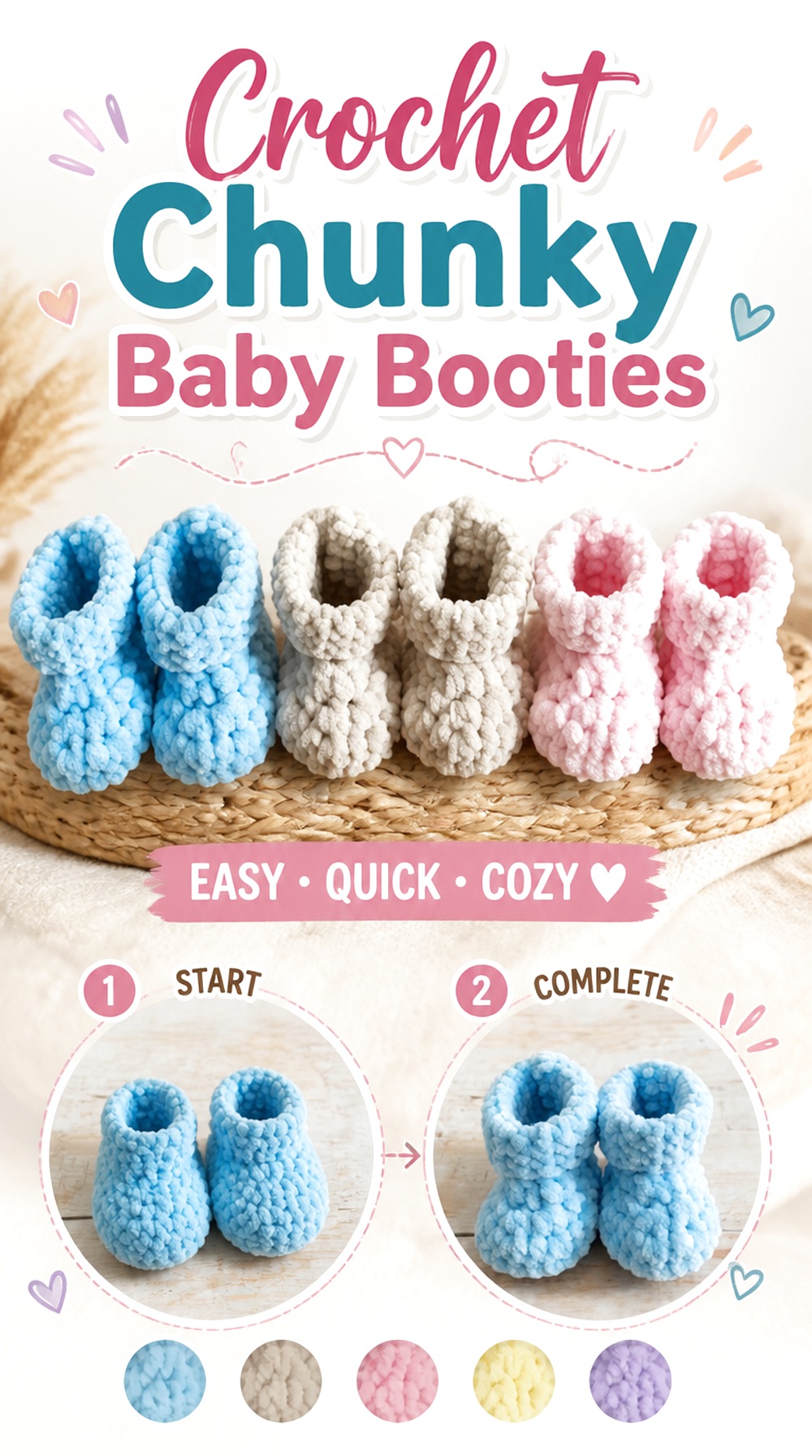 Crochet Chunky Baby Booties