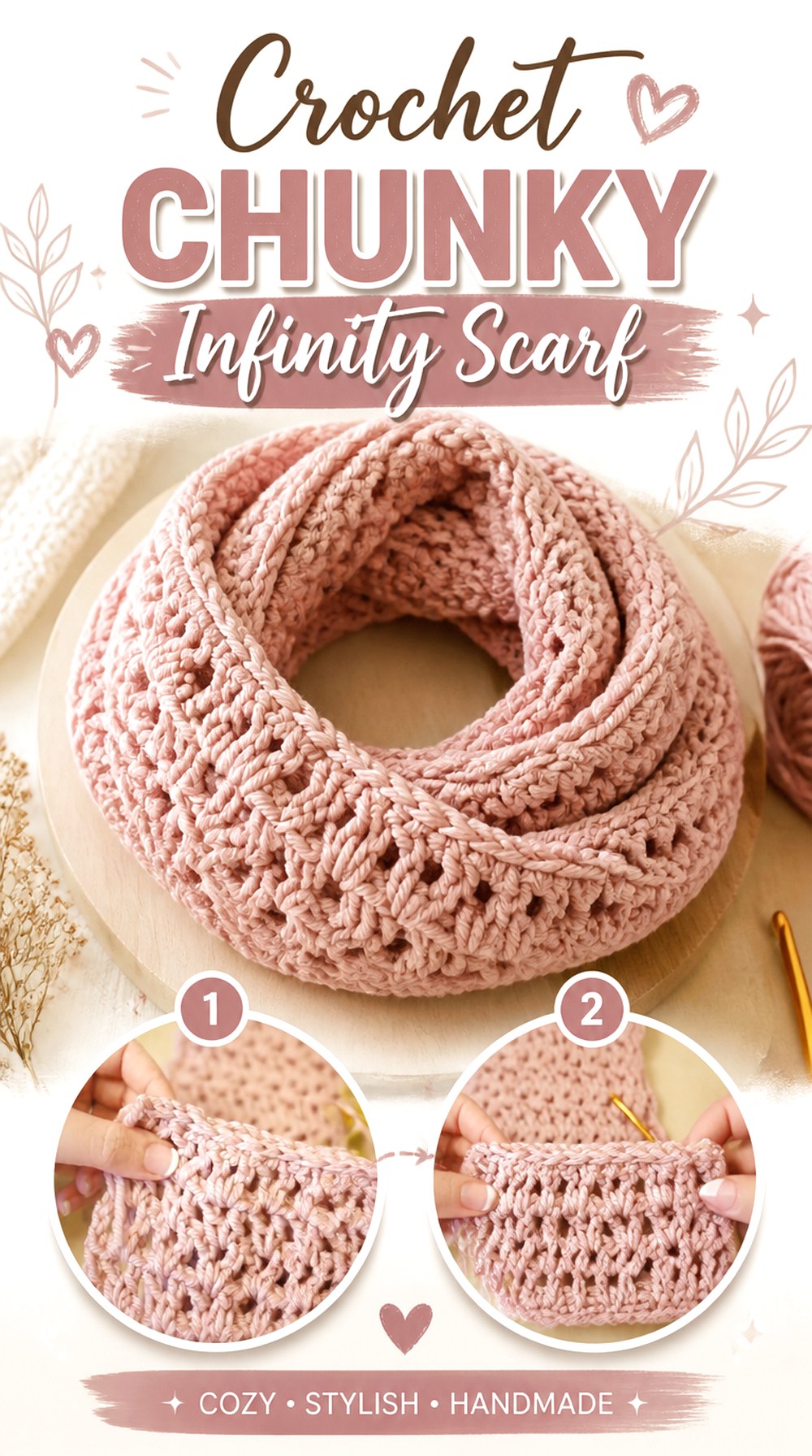 Crochet Chunky Infinity Scarf