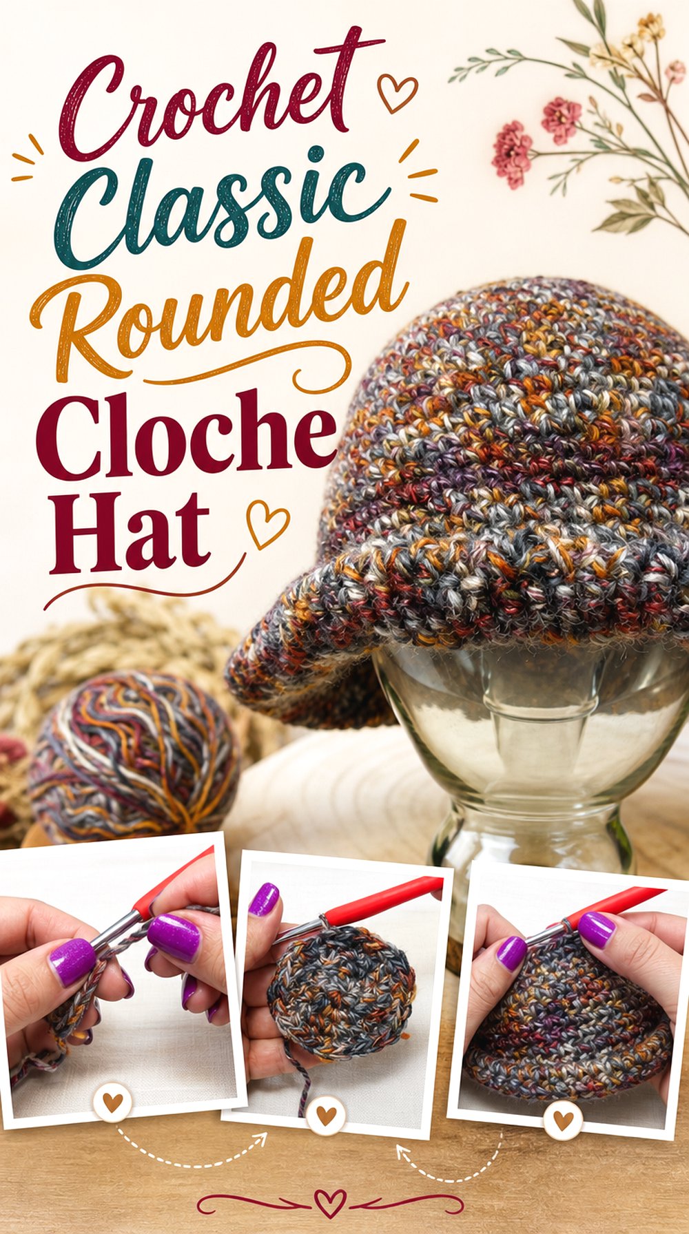 Crochet Classic Rounded Cloche Hat