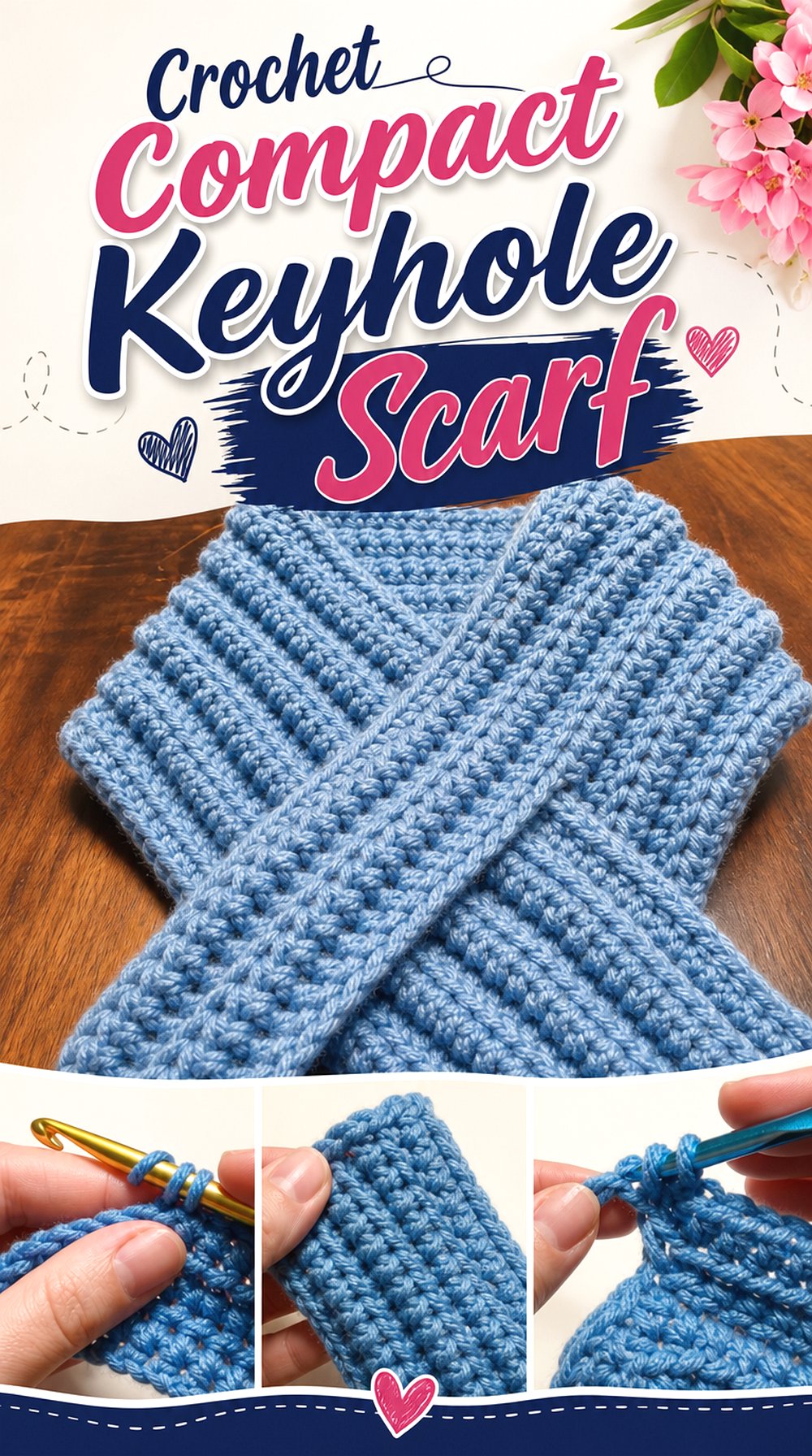 Crochet Compact Keyhole Scarf