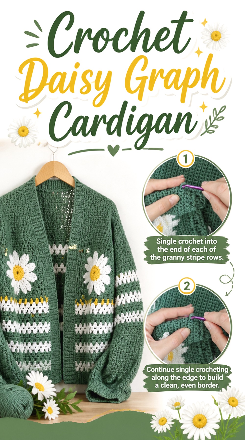 Crochet Daisy Graph Cardigan