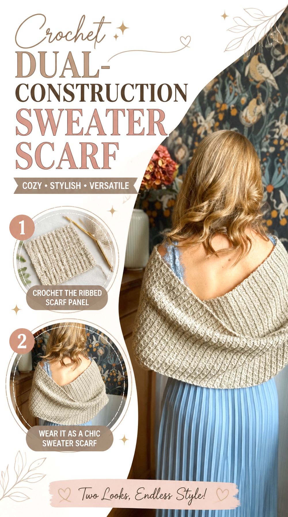 Crochet Dual Construction Sweater Scarf