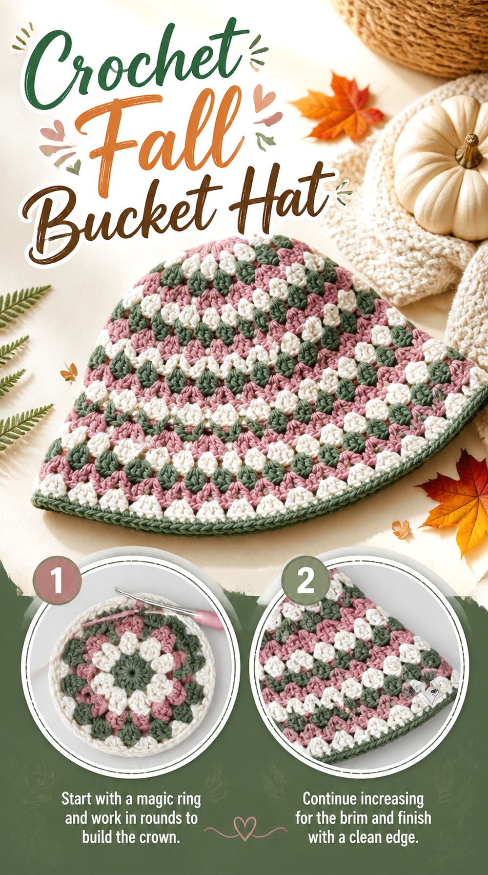 Crochet Fall Bucket Hat