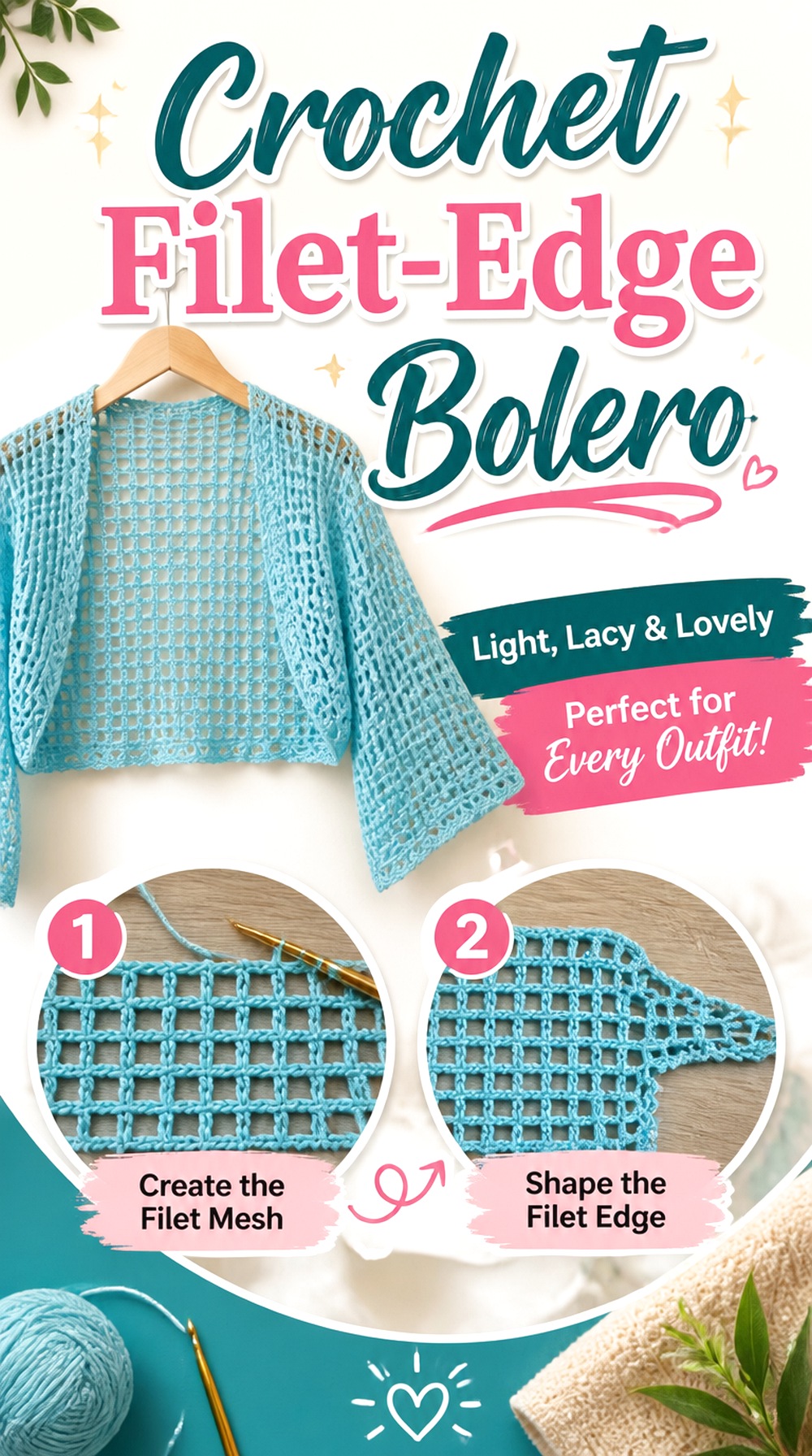 Crochet Filet Edge Bolero