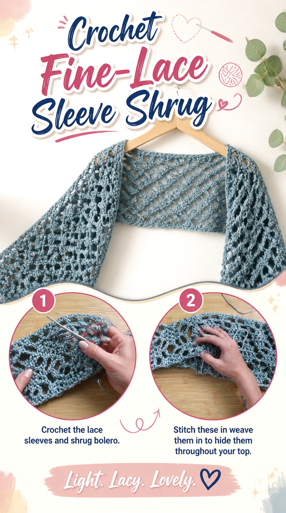 Crochet Fine Lace Sleeve Shrug