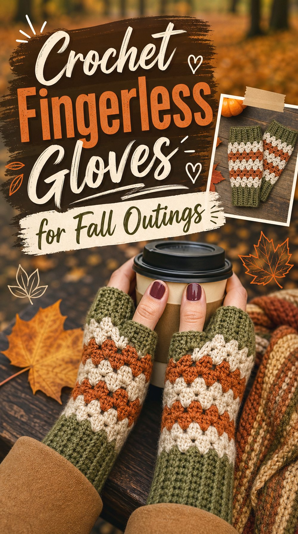 Crochet Fingerless Gloves for Fall Outings