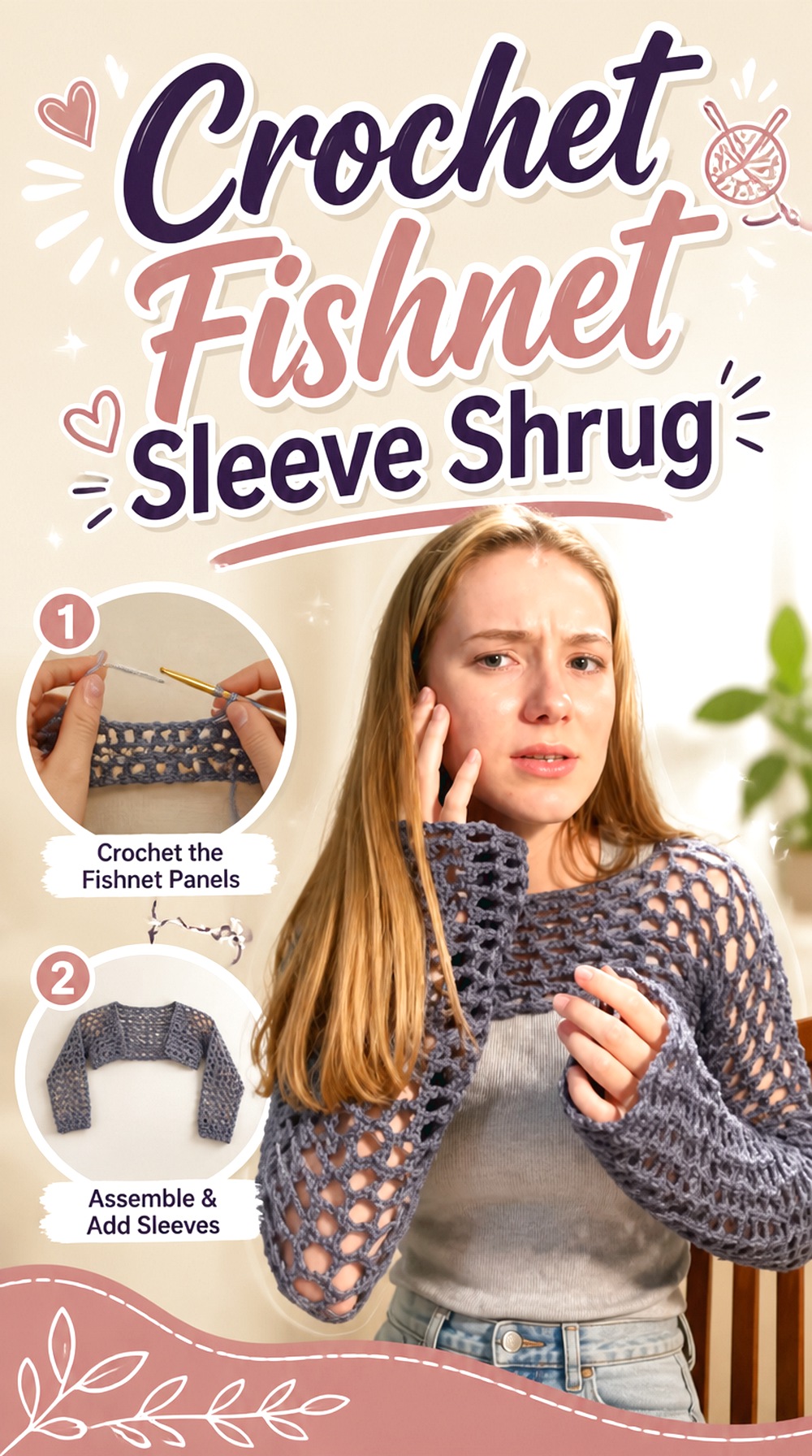 Crochet Fishnet Sleeve Shrug