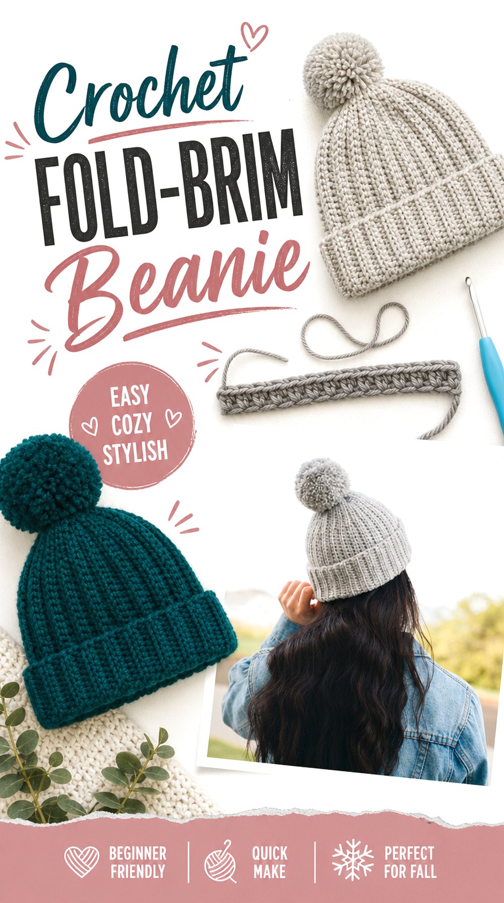 Crochet Fold-Brim Beanie