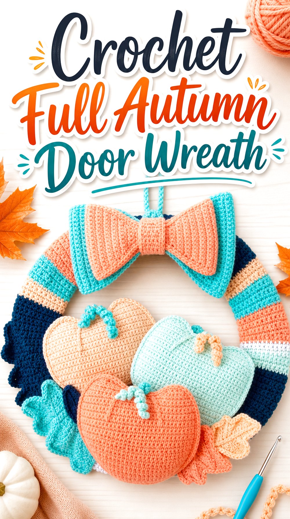 Crochet Full Autumn Door Wreath