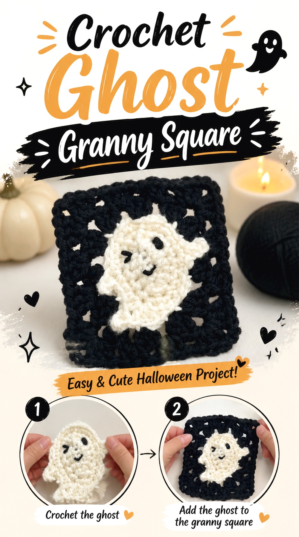 Crochet Ghost Granny Square
