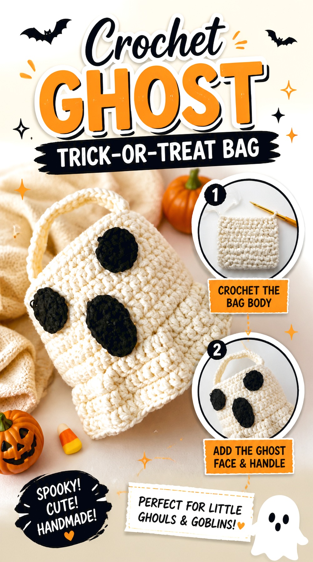Crochet Ghost Trick or Treat Bag