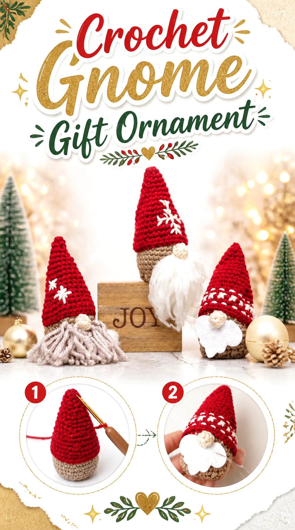 Crochet Gnome Gift Ornament