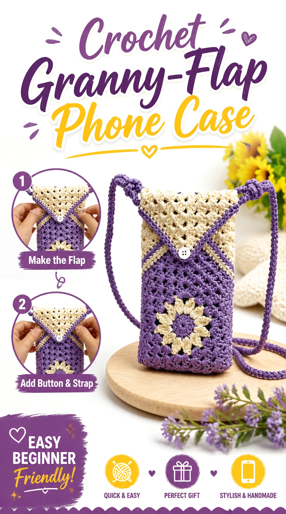 Crochet Granny Flap Phone Case