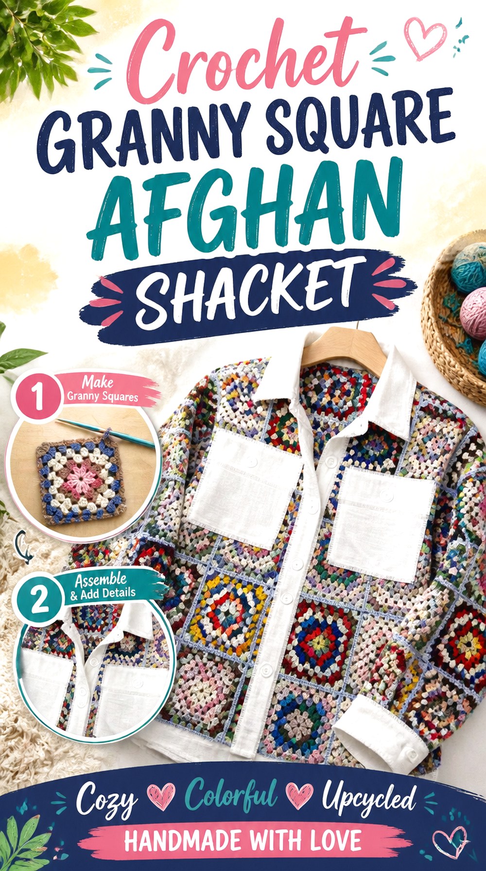 Crochet Granny Square Afghan Shacket