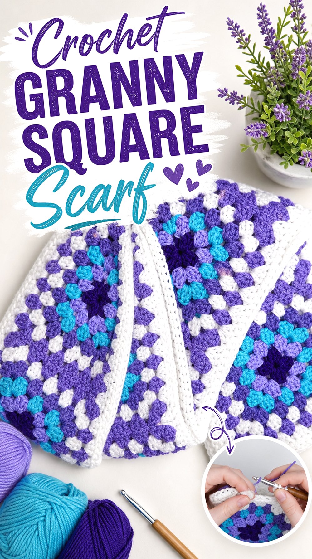 Crochet Granny Square Scarf