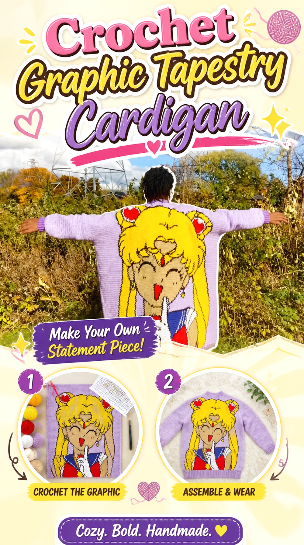 Crochet Graphic Tapestry Cardigan