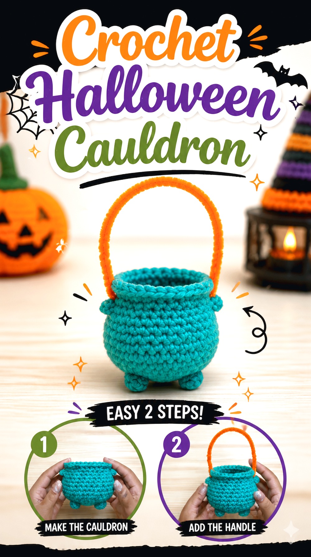 Crochet Halloween Cauldron