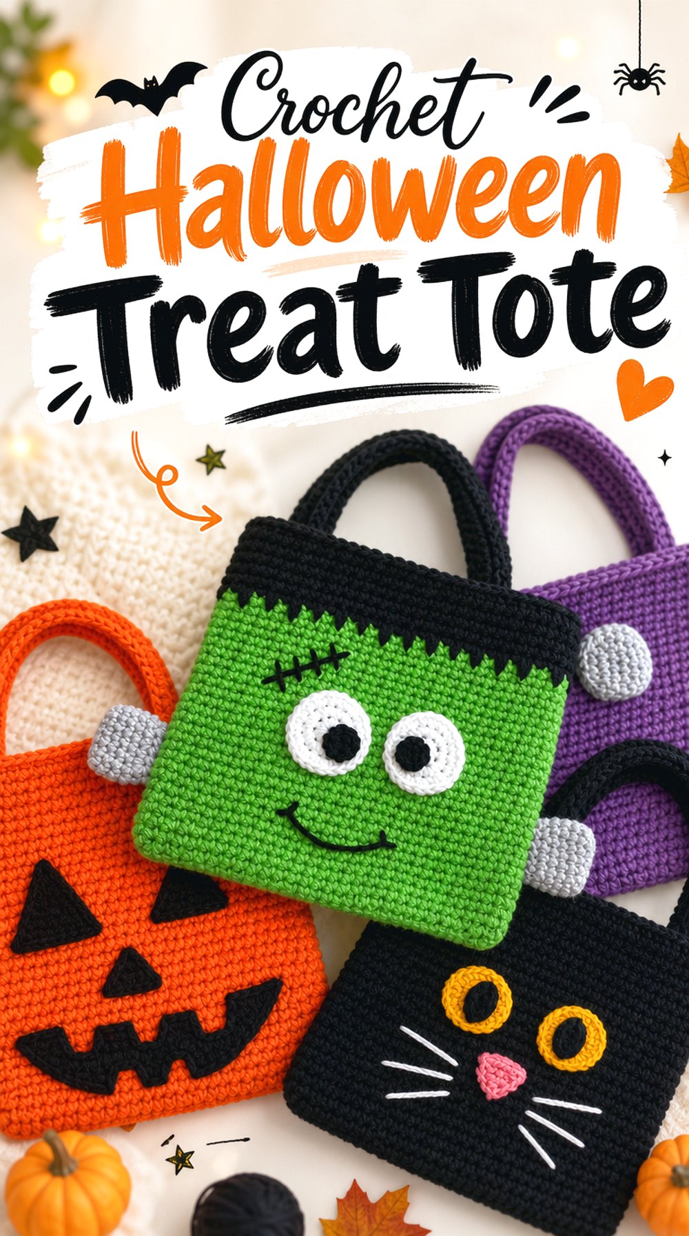 Crochet Halloween Treat Tote