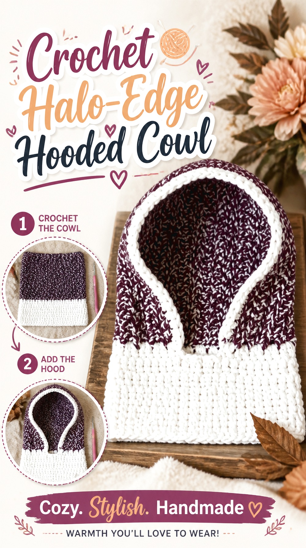 Crochet Halo Edge Hooded Cowl