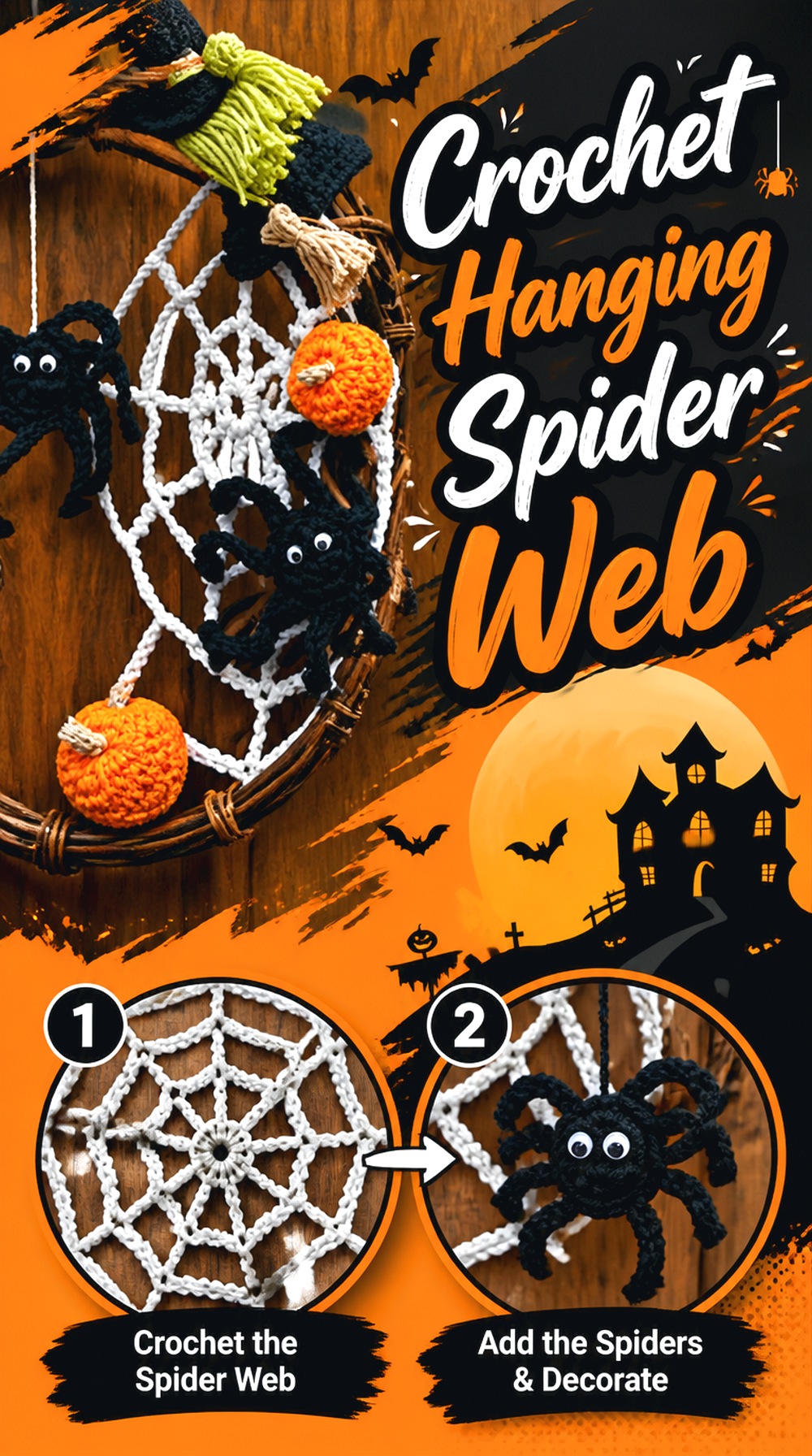 Crochet Hanging Spider Web