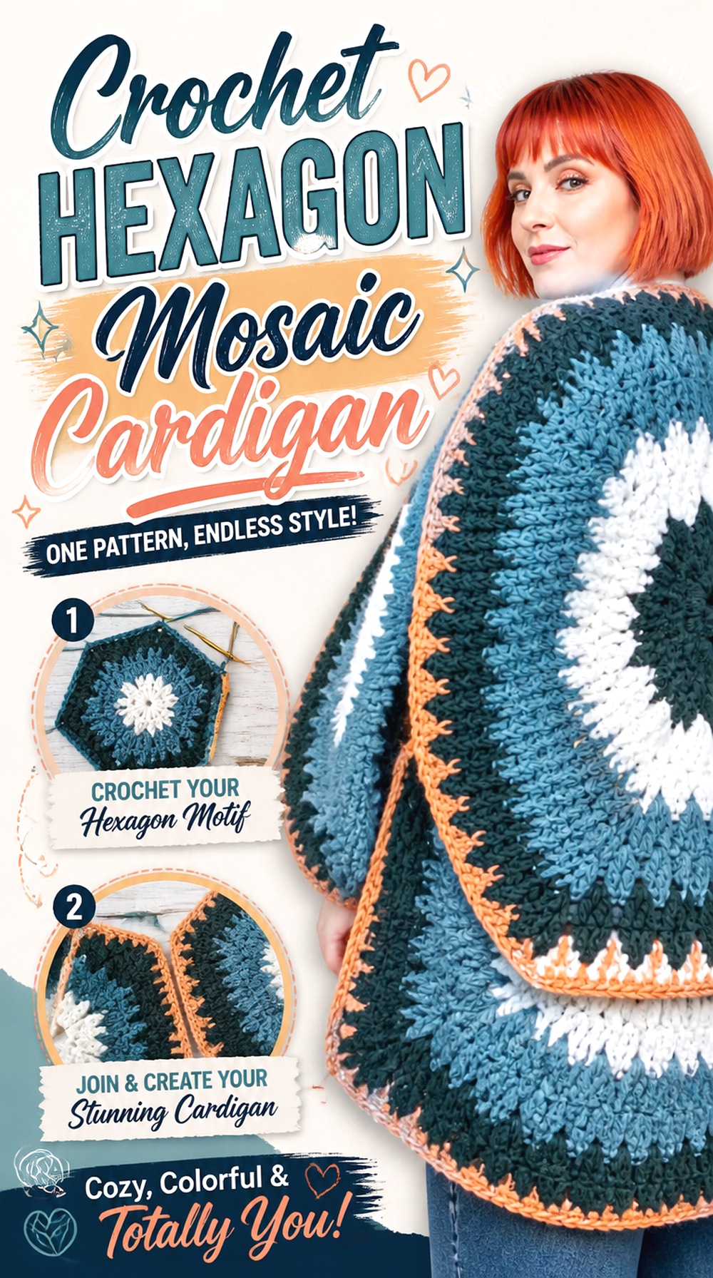 Crochet Hexagon Mosaic Cardigan