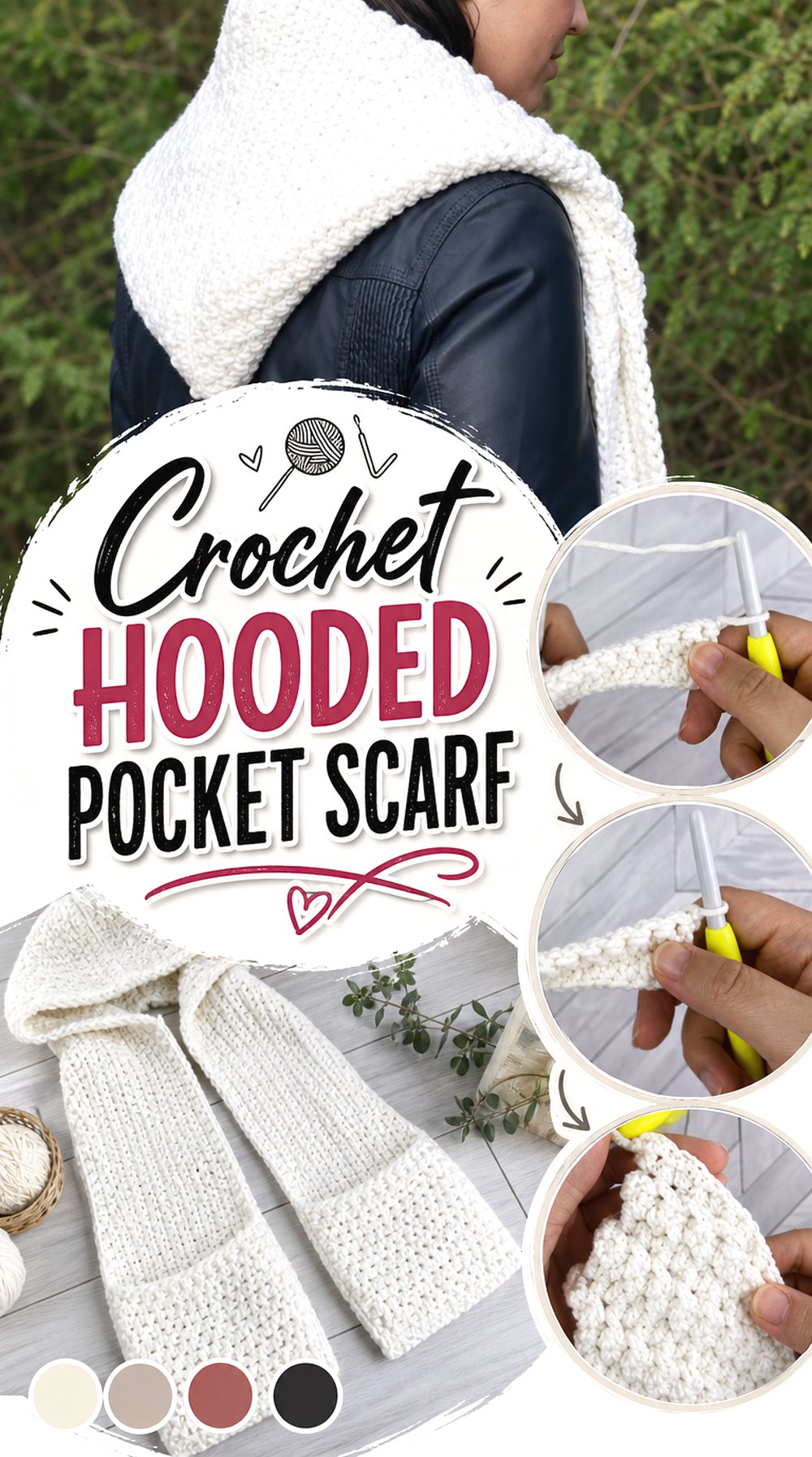 Crochet Hooded Pocket Scarf