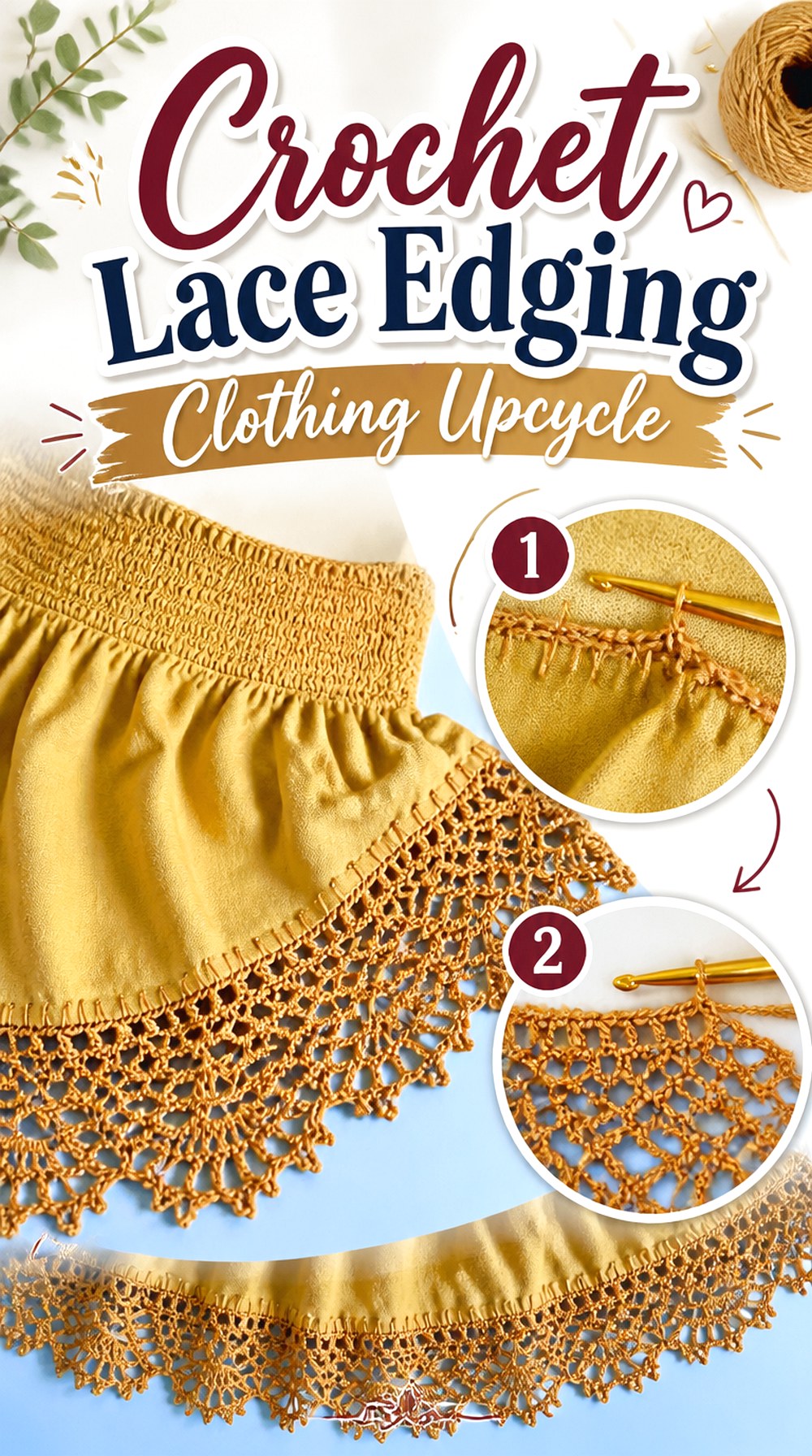 Crochet Lace Edging Clothing Upcycle