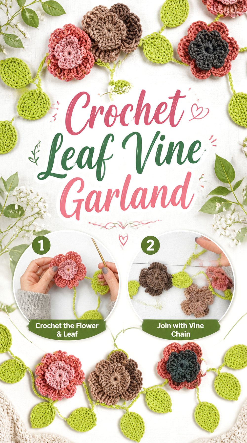 Crochet Leaf Vine Garland