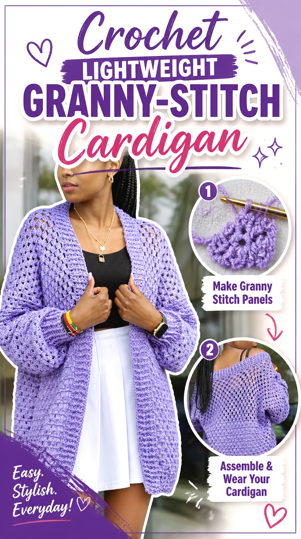 Crochet Lightweight Granny Stitch Cardigan