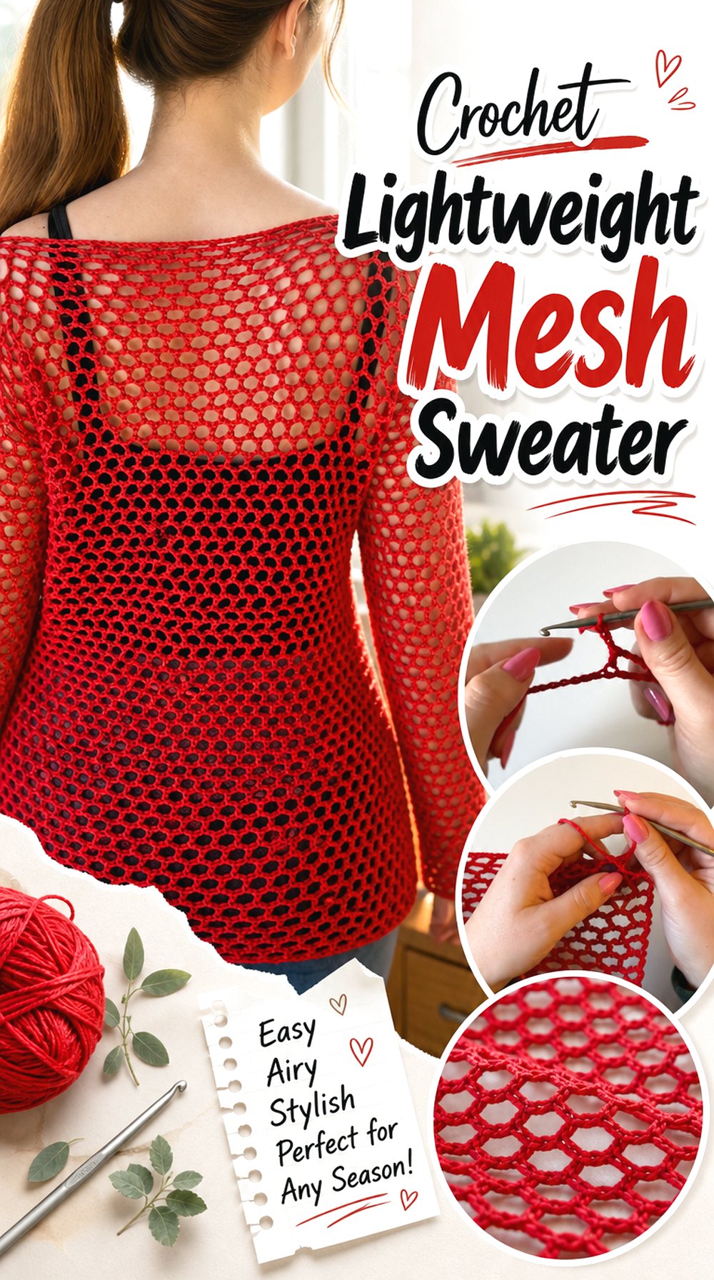 Crochet Lightweight Mesh Sweater