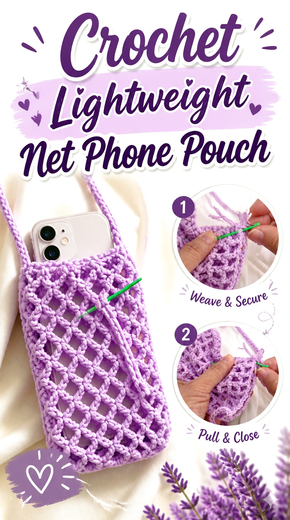 Crochet Lightweight Net Phone Pouch