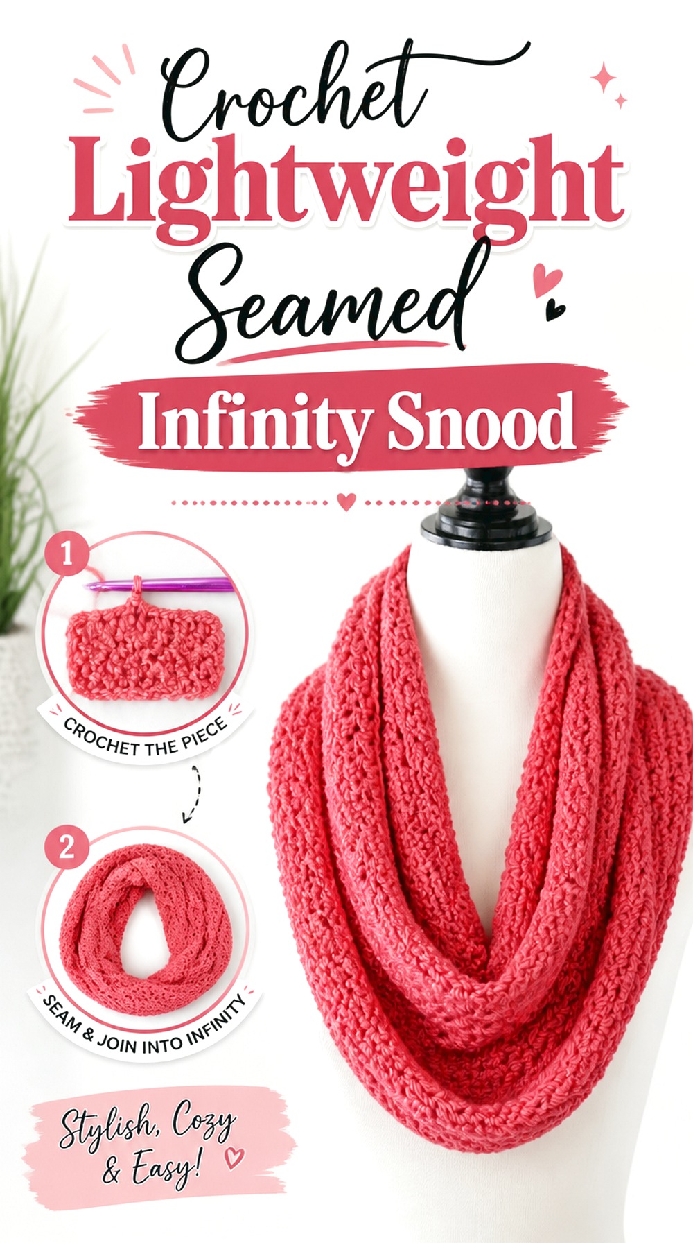Crochet Lightweight Seamed Infinity Snood