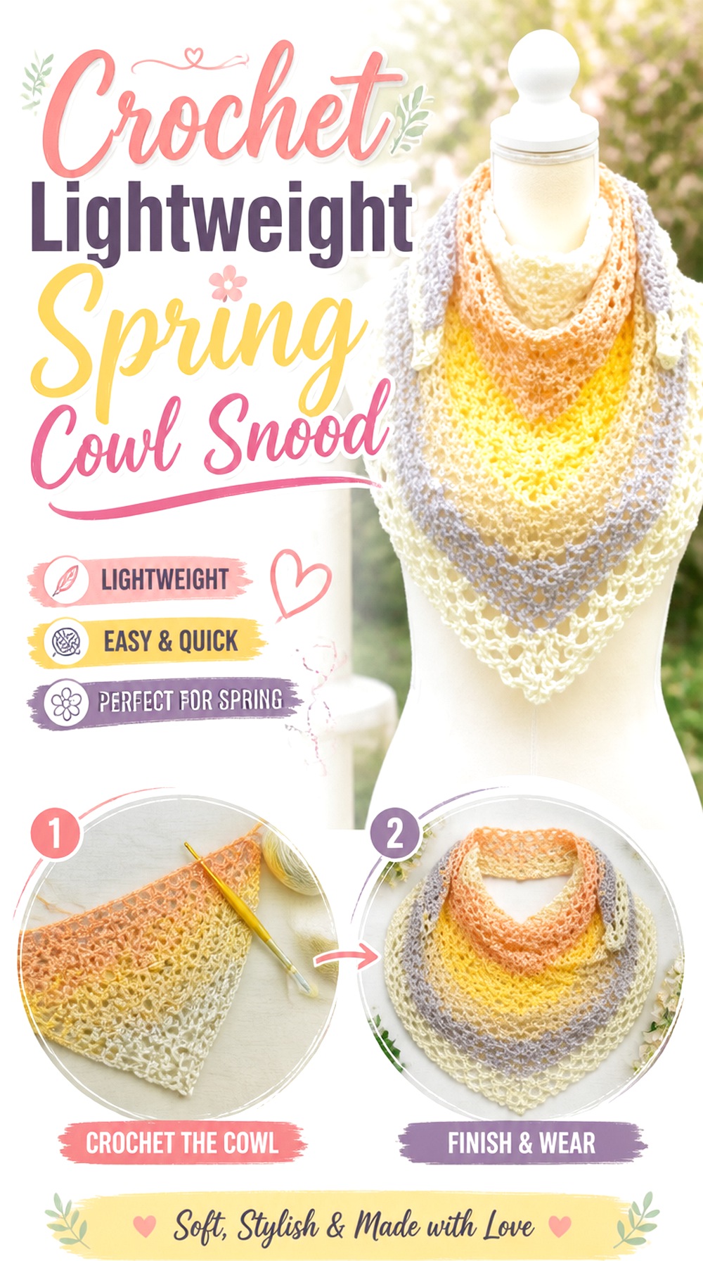 Crochet Lightweight Spring Cowl Snood