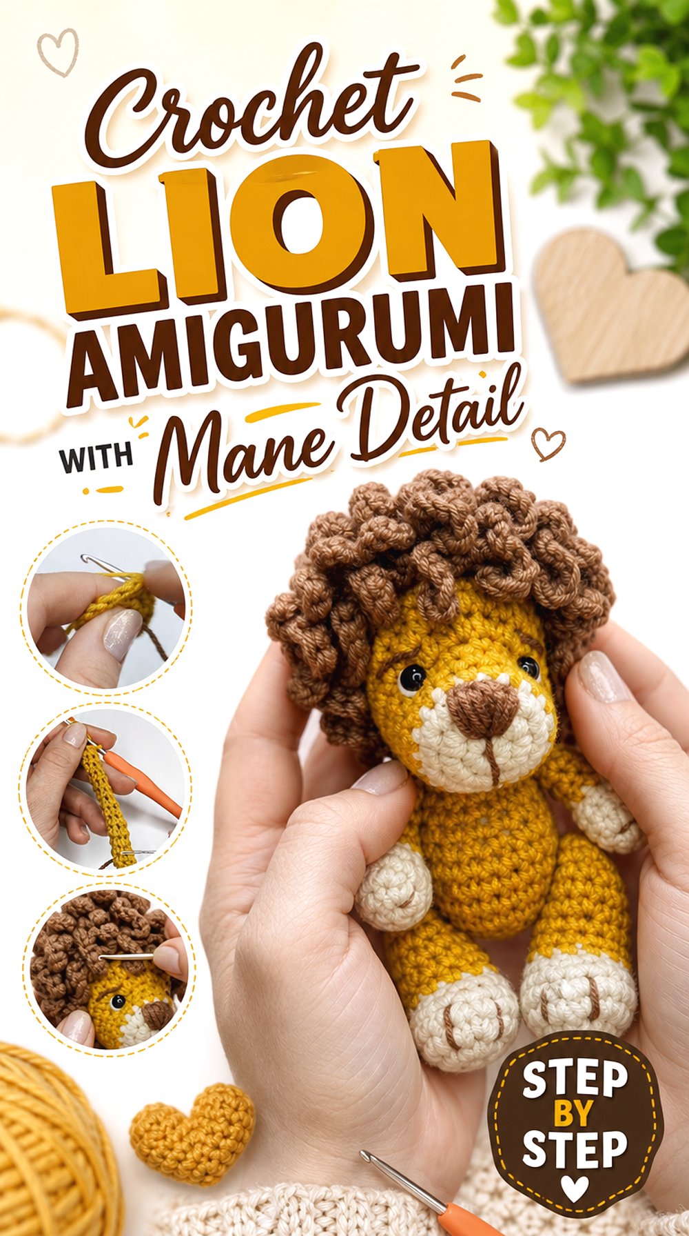 Crochet Lion Amigurumi With Mane Detail